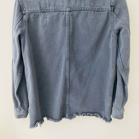 Altar'd State Distressed Denim Jean Jacket Black Sz XS - Picture 11 of 11